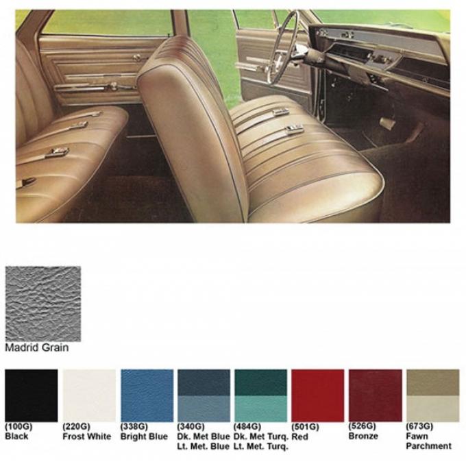 Legendary Auto Interiors Chevelle & Malibu Covers, Front Seats, Split Bench, Show Correct, 1966