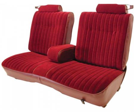 El Camino Seat Cover, Straight Bench, Split Back, With Center Armrest & Headrests, Vinyl/Velour, 1981-1987