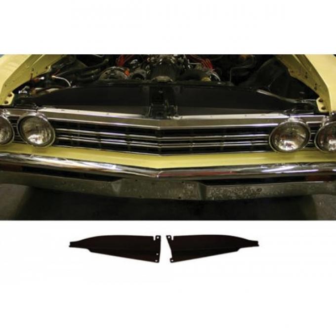 Chevelle Core Support Filler Panel, Black Anodized, 1967