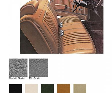 Legendary Auto Interiors Chevelle & Malibu Covers, Front Seats, Split Bench, Show Correct, 1972