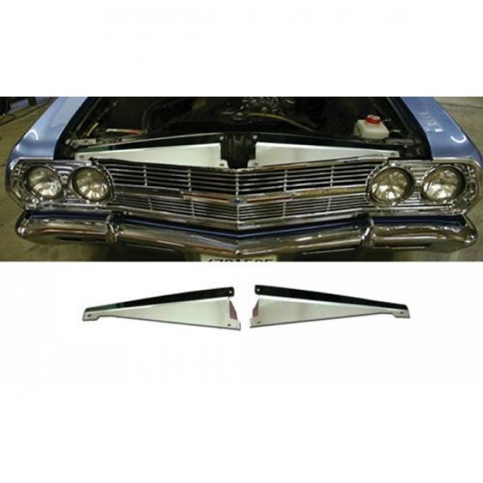 Chevelle Core Support Filler Panel, Polished Aluminum, 1965