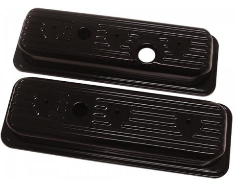 El Camino Black Valve Covers, Ball Milled, 4.6L V6, 1985-1987