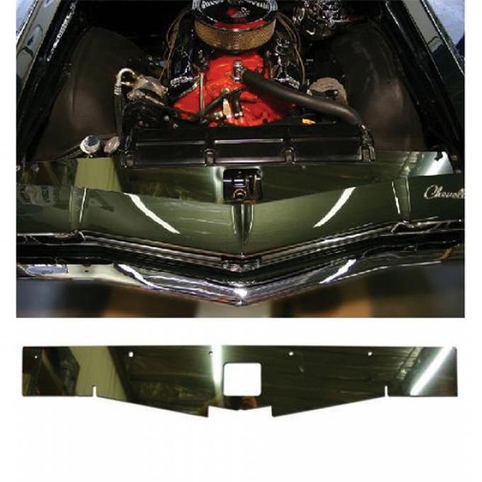 Chevelle Core Support Filler Panel, Polished Aluminum, 1968-1969