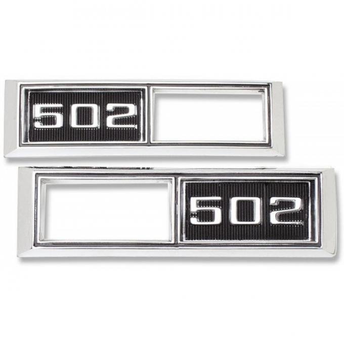 Chevelle Side Marker Light Bezels, Front, 502, 1968