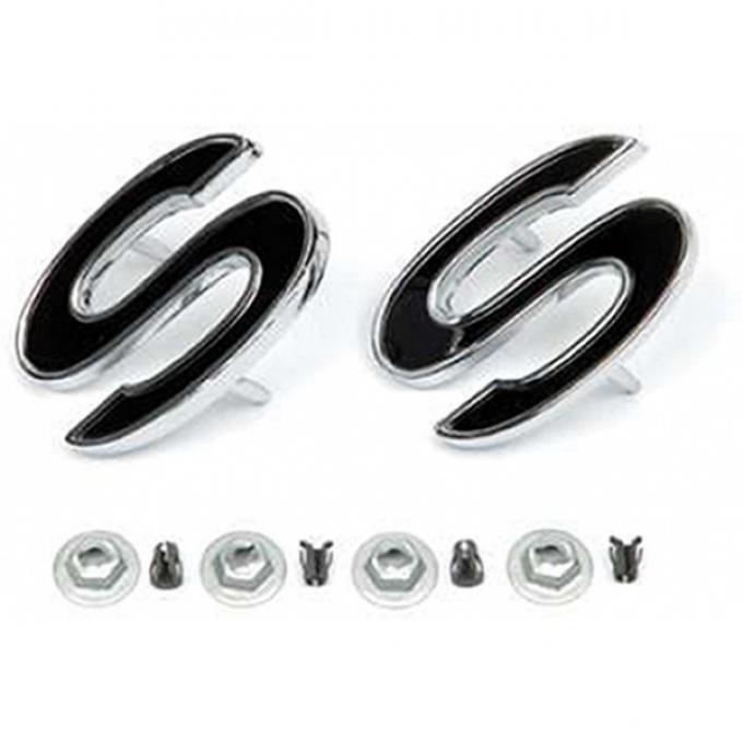 El Camino Fender Emblems, SS, Black, 1969-1972