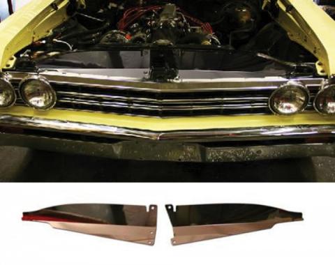 Chevelle Core Support Filler Panel, Polished Aluminum, 1967