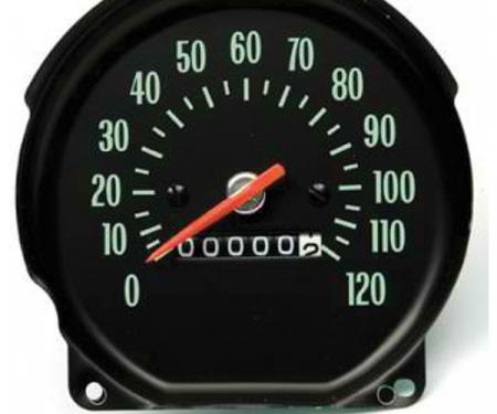 Chevelle Speedometer, With Green Numbers, Super Sport (SS),For Cars With Floor Shift Transmission, 1970