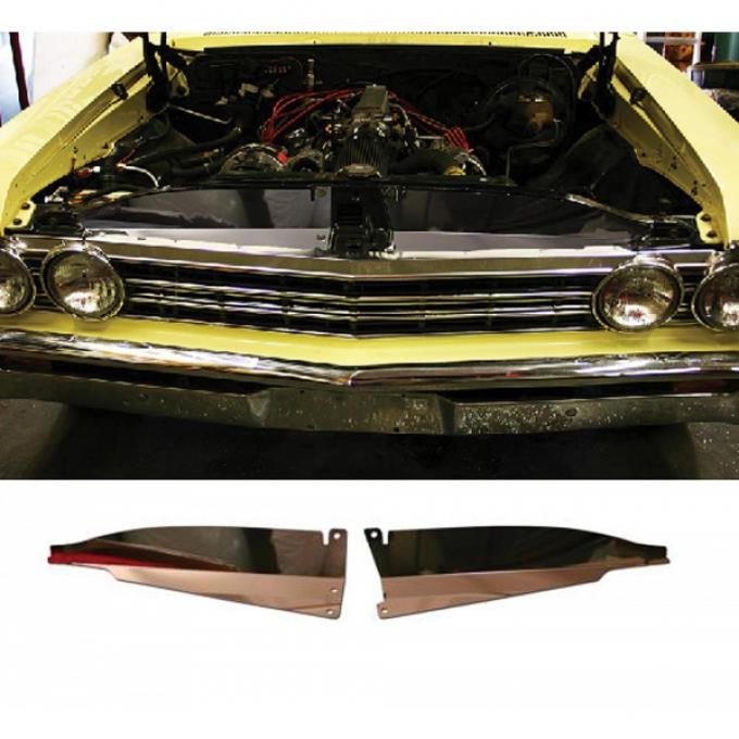 El Camino Core Support Filler Panel, Polished Aluminum, 1967