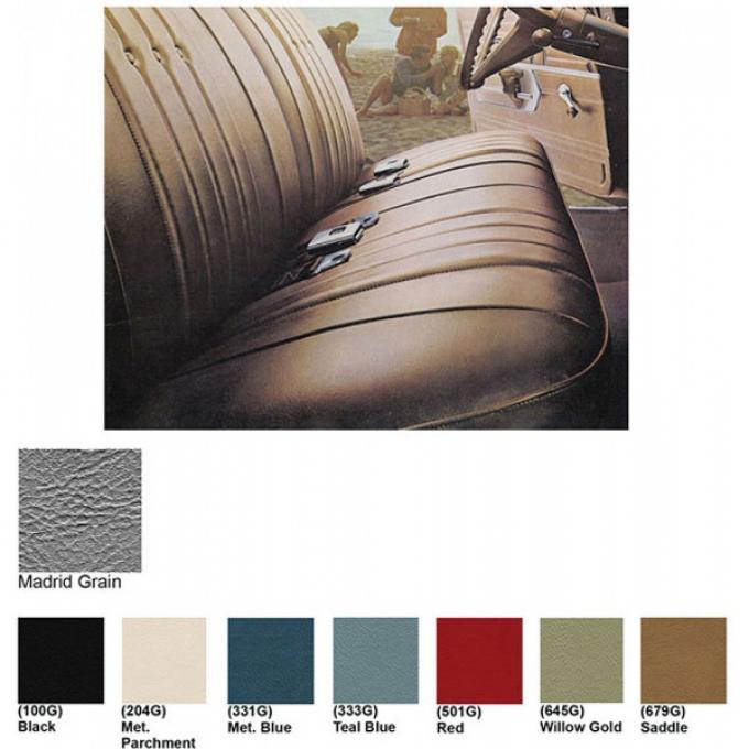 Legendary Auto Industries Chevelle & Malibu Covers, Front Seats, Split Bench, Show Correct, 1968