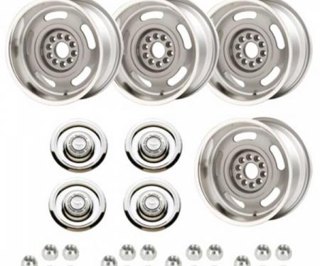 Nova - Rally Wheel Kit, 1-Piece Cast Aluminum With  Flat Disc Brake Style Center Caps,  17x8