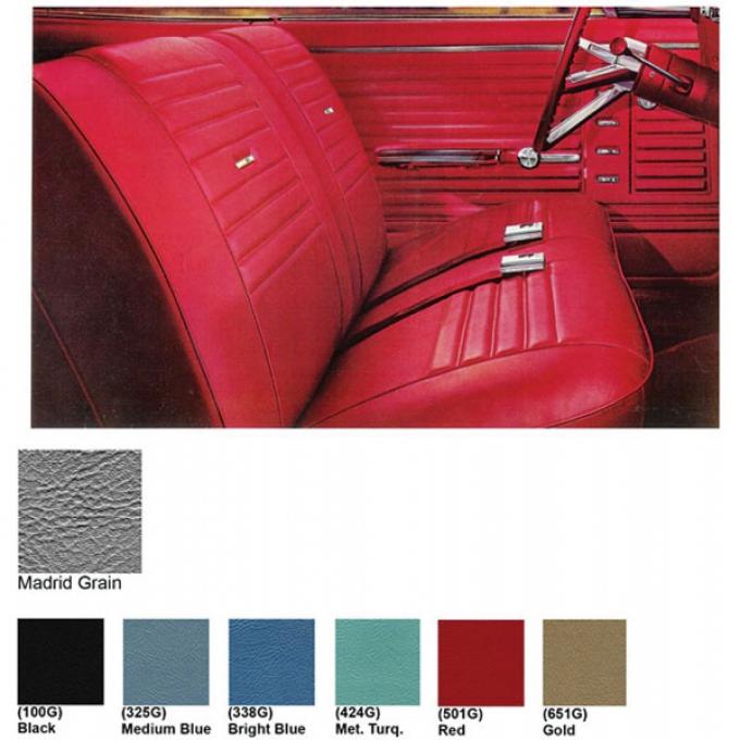 Legendary Auto Interiors Chevelle & Malibu Vinyl Covers, Front Seats, Split Bench, Show Correct, 1967