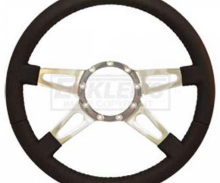 Chevelle Steering Wheel, Volante S9, Black Leather, 1964-1983