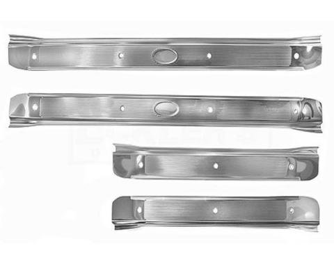 Chevelle And Malibu Door Sill Plates, 4 Door, Stainless Steel, 1968-1972