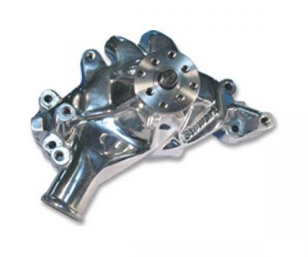 Chevelle Water Pump, Big Block Polished Aluminum, Hi-Flo, Long, Stewart, 1969-1972