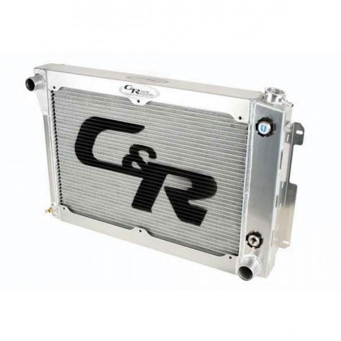 Chevelle And Malibu C&R Racing 2-Pass Crossflow Radiator, For LS Engines, With 10 Plate Engine Oil Cooler And Power Steering Cooler, For Standard Transmission, 1968-1977