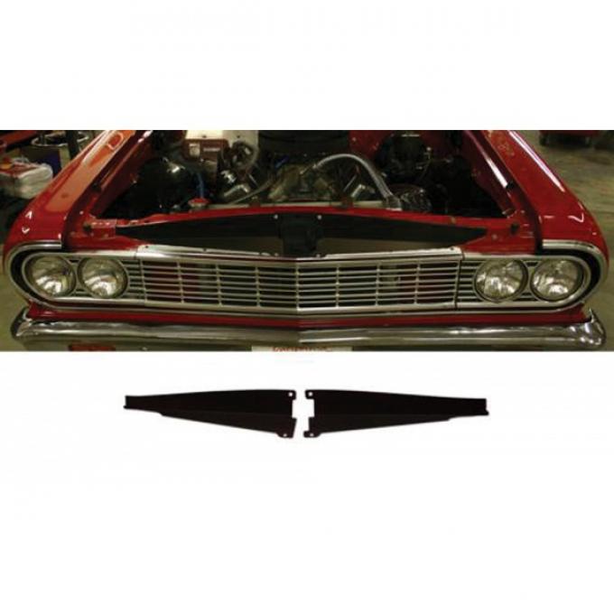 Chevelle Core Support Filler Panel, Black Anodized, 1964