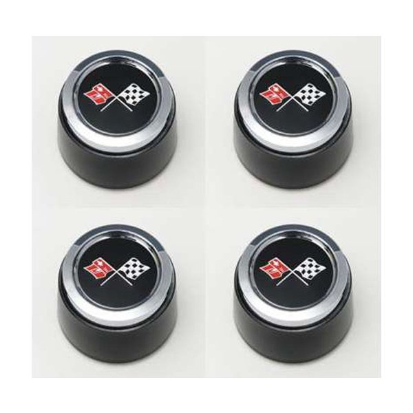 Chevelle 1973-1979 Corvette Style Black Center Wheel Cap Set, For ...