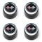 El Camino 1973-1979 Corvette Style Black Center Wheel Cap Set, For Corvette Style Aluminum Wheels