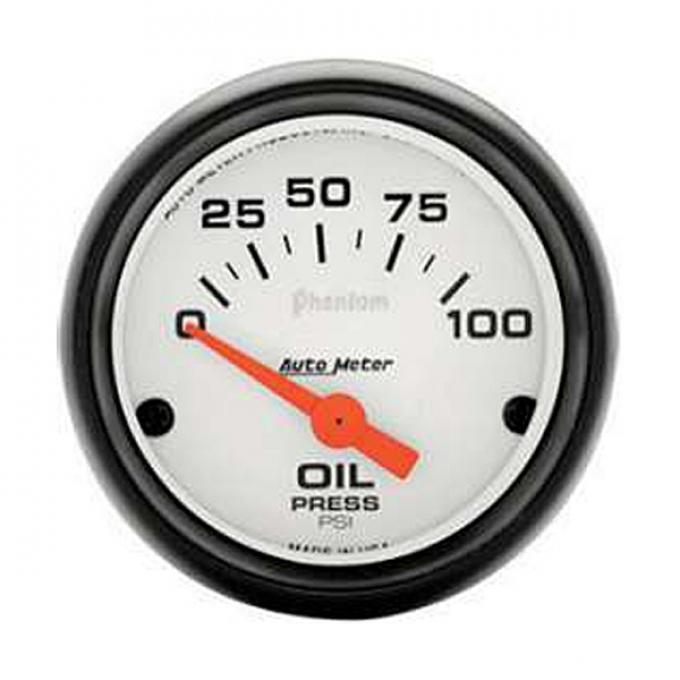 El Camino Oil Pressure Gauge, Electric, 2-1/16", Phantom Series, Autometer, 1959-1987