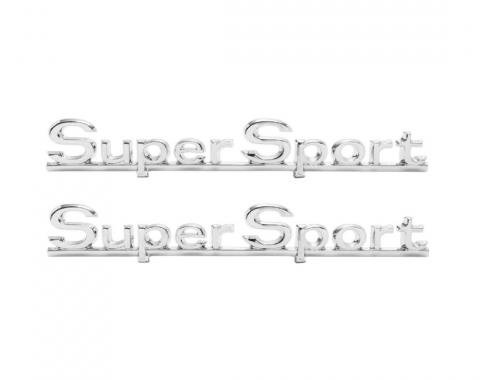 Trim Parts 66 Chevelle Rear Quarter Emblem, Super Sport, Pair 4315