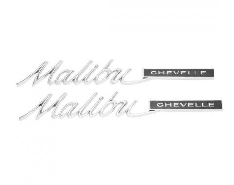 Trim Parts 65 Chevelle Rear Quarter Emblem, Malibu Chevelle, Pair 4211