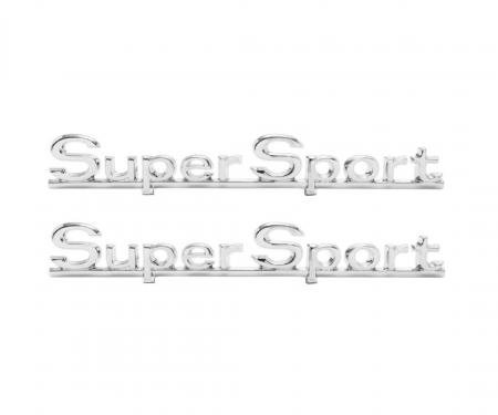 Trim Parts 66 Chevelle Rear Quarter Emblem, Super Sport, Pair 4315