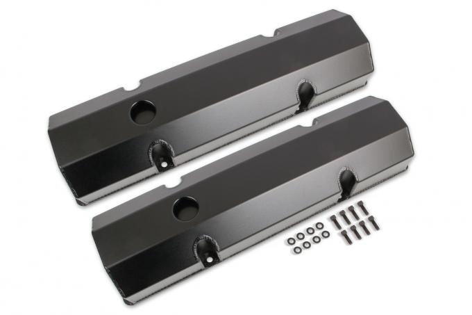 Mr. Gasket Fabricated Aluminum Valve Covers, Black Finish 6818BG