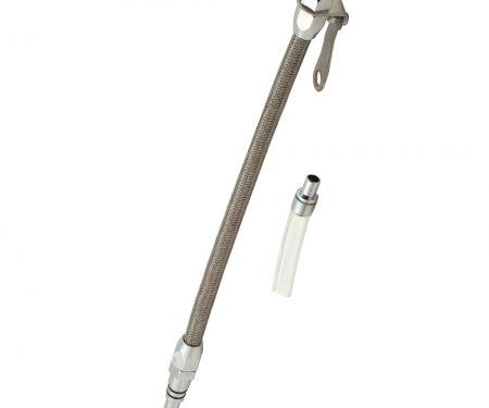 Mr. Gasket Engine Oil Dipstick & Tube, Braided Stainless Steel 9707G