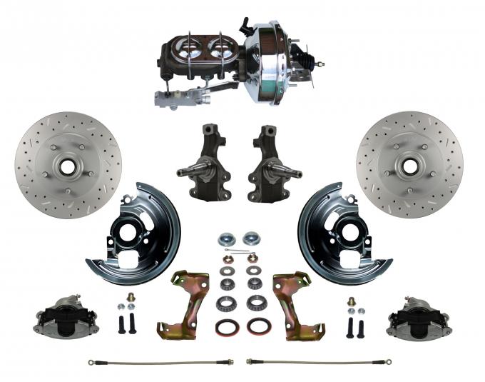 Leed Brakes Power 2" Drop Spindle Kit with Drilled Rotors and Zinc Plated Calipers FC1003-FBB2X
