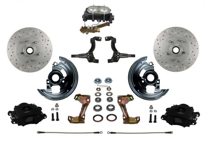 Leed Brakes Manual Front Kit with Drilled Rotors and Black Powder Coated Calipers BFC1002-3A3X