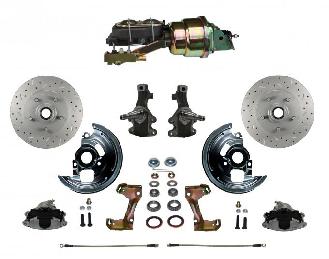 Leed Brakes Power 2" Drop Spindle Kit with Drilled Rotors and Zinc Plated Calipers FC1003-K1A3X