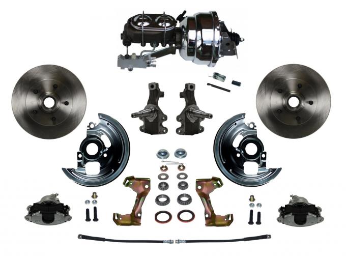 Leed Brakes Power 2" Drop Spindle Kit with Plain Rotors and Zinc Plated Calipers FC1003-NBB2