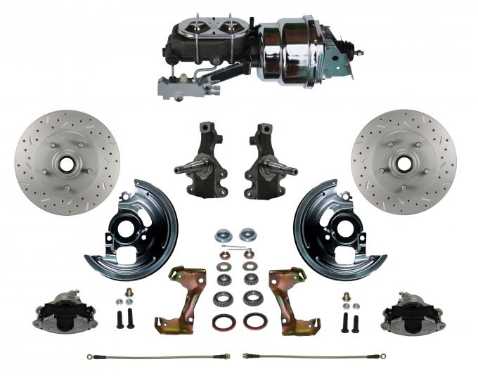 Leed Brakes Power 2" Drop Spindle Kit with Drilled Rotors and Zinc Plated Calipers FC1003-LBB2X