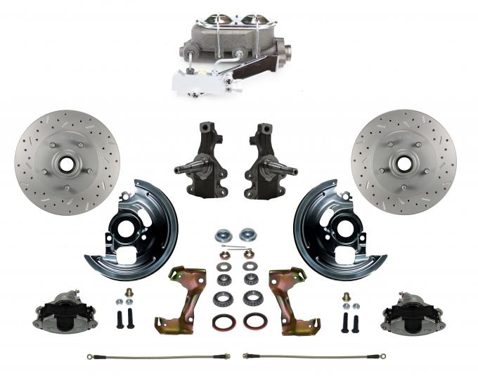Leed Brakes Manual 2" Drop Spindle Kit with Drilled Rotors and Zinc Plated Calipers FC1003-EA1X
