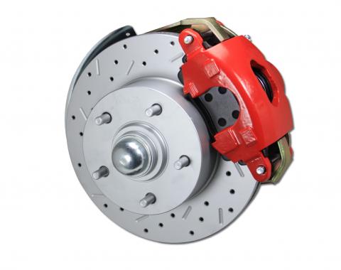 Leed Brakes Power Kit with 2" Drop Spindles Drilled Rotors and Red Powder Coated Calipers RFC1003-M1A1X