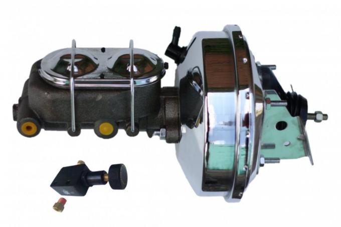 Leed Brakes 9 inch power booster, 1-1/8 inch bore master adjustable valve (Chrome) 2FB05