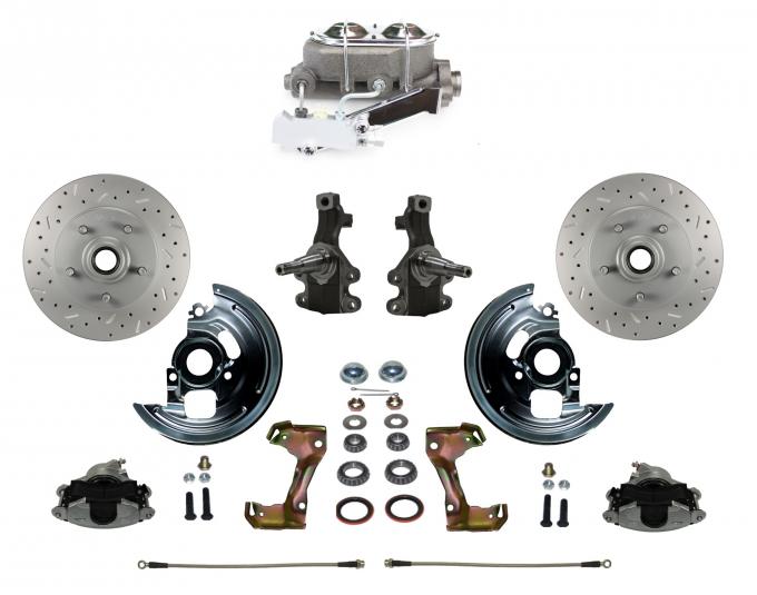 Leed Brakes Manual 2" Drop Spindle Kit with Drilled Rotors and Zinc Plated Calipers FC1003-EA3X
