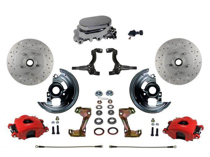 Leed Brakes Manual Front Kit with Drilled Rotors and Red Powder Coated Calipers RFC1002-F05X