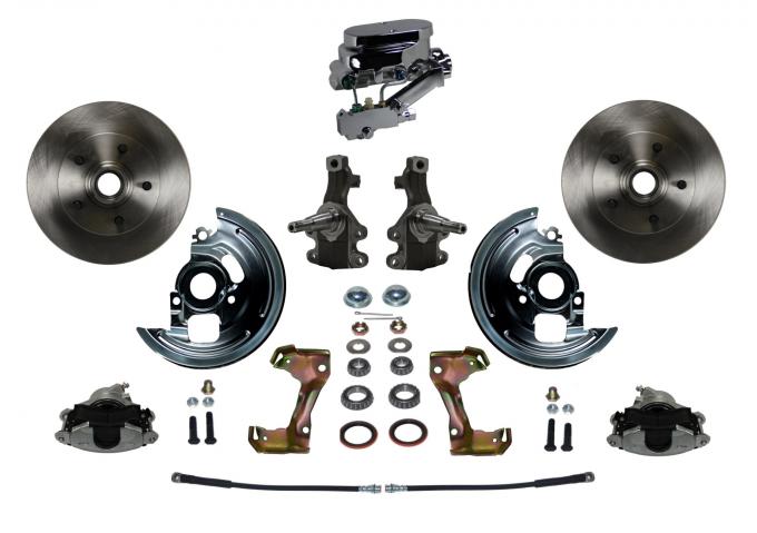 Leed Brakes Manual 2" Drop Spindle Kit with Plain Rotors and Zinc Plated Calipers FC1003-FA1