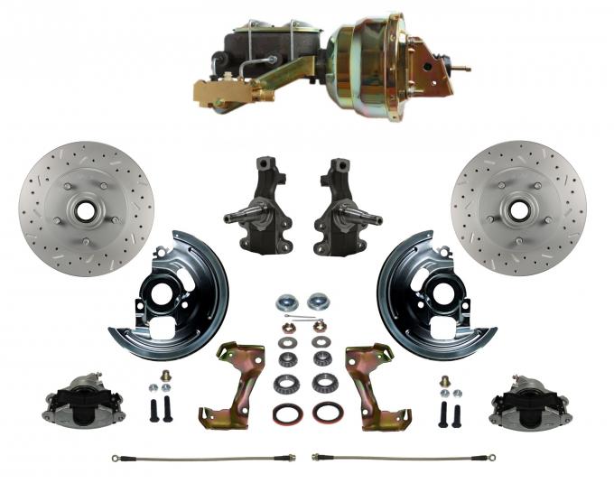 Leed Brakes Power 2" Drop Spindle Kit with Drilled Rotors and Zinc Plated Calipers FC1003-M1A3X