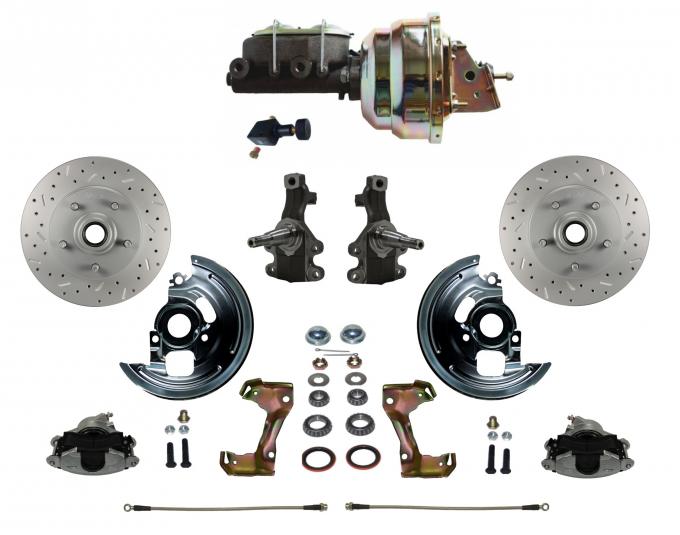 Leed Brakes Power 2" Drop Spindle Kit with Drilled Rotors and Zinc Plated Calipers FC1003-M105X