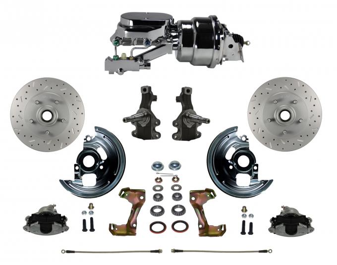 Leed Brakes Power 2" Drop Spindle Kit with Drilled Rotors and Zinc Plated Calipers FC1003-L6B2X