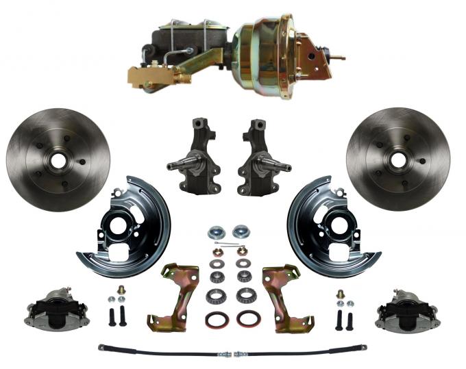 Leed Brakes Power 2" Drop Spindle Kit with Plain Rotors and Zinc Plated Calipers FC1003-M1A1