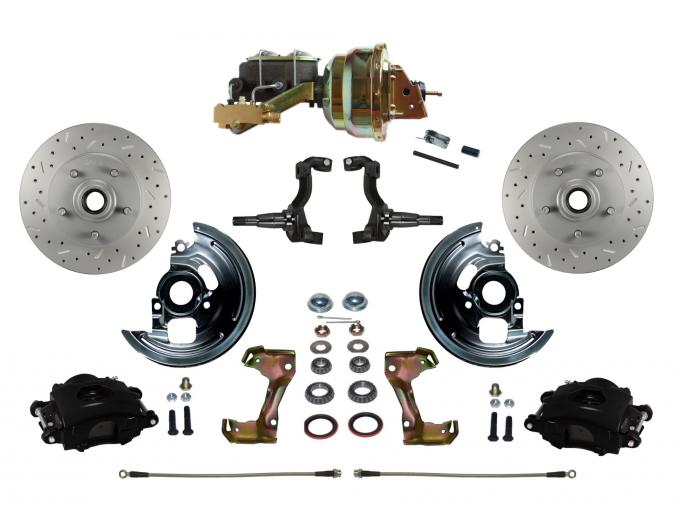 Leed Brakes Power Front Kit with Drilled Rotors and Black Powder Coated Calipers BFC1002-M1A3X