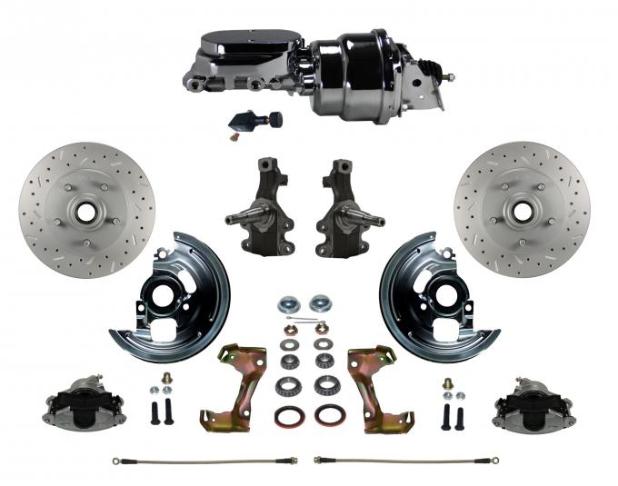 Leed Brakes Power 2" Drop Spindle Kit with Drilled Rotors and Zinc Plated Calipers FC1003-L605X