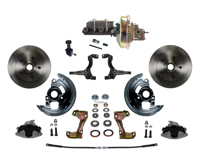 Leed Brakes Power Front Kit with Plain Rotors and Zinc Plated Calipers FC1002-E105