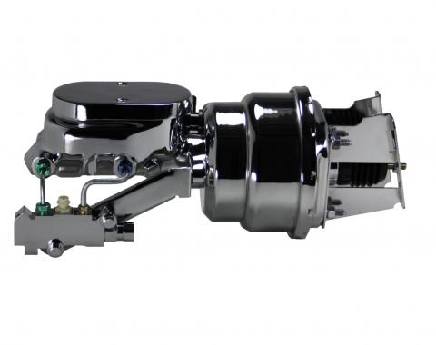 Leed Brakes 7 inch dual power booster, 1-1/8 inch bore flat top master disc/drum (Chrome) 4L6B2