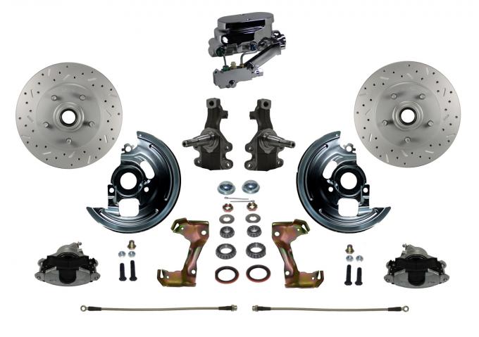 Leed Brakes Manual 2" Drop Spindle Kit with Drilled Rotors and Zinc Plated Calipers FC1003-FA3X