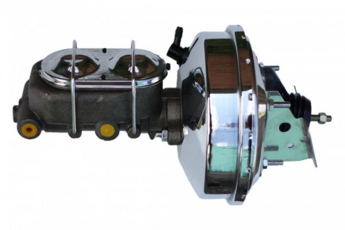 Leed Brakes 9 inch power booster, 1-1/8 inch bore master adjustable valve (Chrome) 2FB