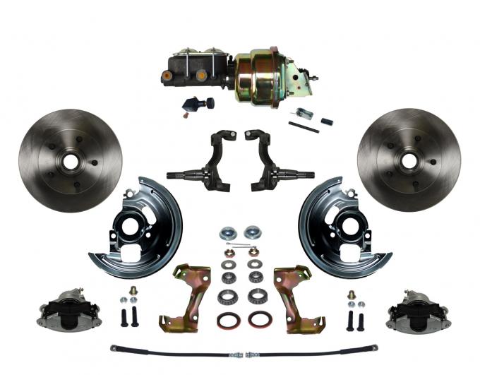 Leed Brakes Power Front Kit with Plain Rotors and Zinc Plated Calipers FC1002-K105